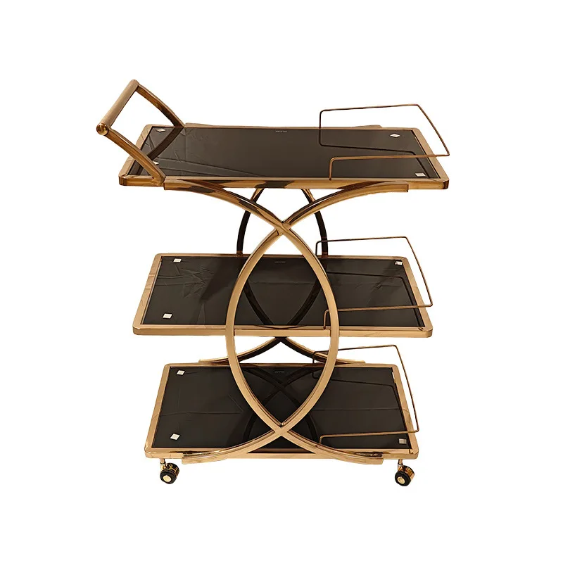Food Snacks Delivery - Three-layer cart, tempered glass dessert cake