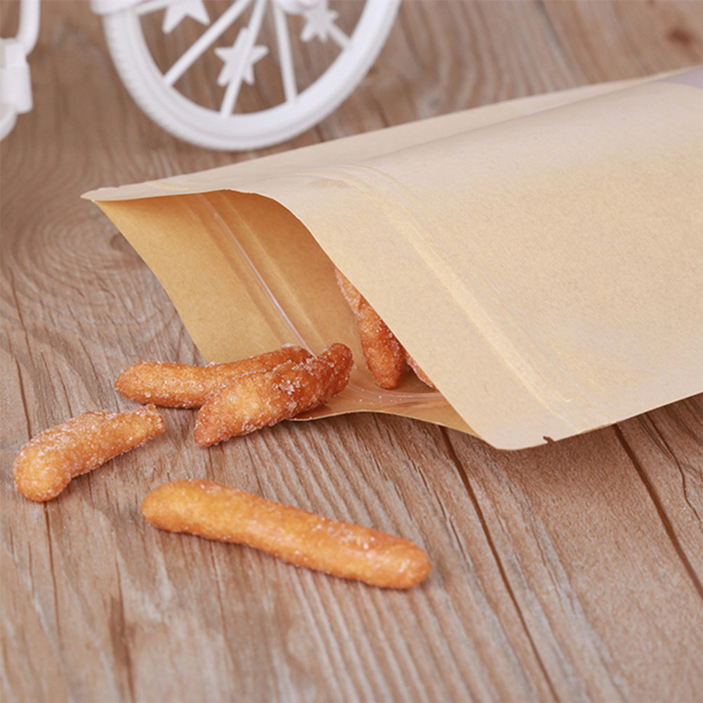 50Pcs Kraft Paper Zipper Seale - огляд і ціна Food Snacks In Usa