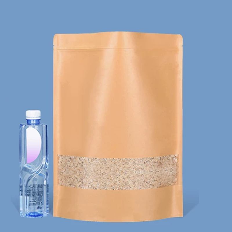 50 kraft paper bags,windowed s - огляд і ціна Logo Food Snack